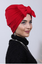 Dolgulu Fiyonklu Bone Kırmızı