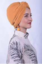 Dolgulu Güllü Düğüm Bone Hardal