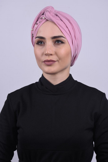 İncili Dolama Bone Pudra Pembesi