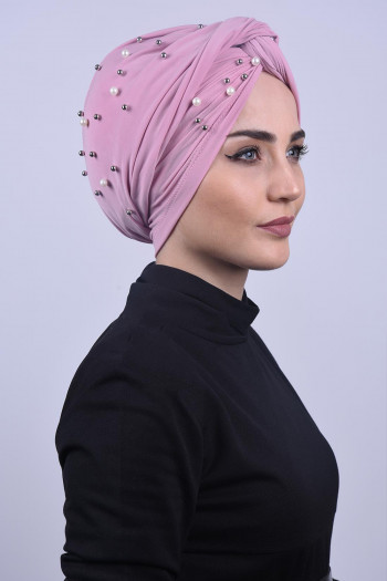 İncili Dolama Bone Pudra Pembesi