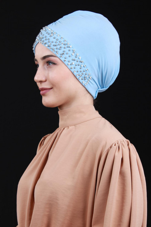 İncili Taşlı Bone Bebe Mavisi İncili Taşlı Bone Bebe Mavisi