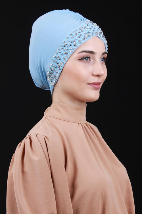 İncili Taşlı Bone Bebe Mavisi İncili Taşlı Bone Bebe Mavisi