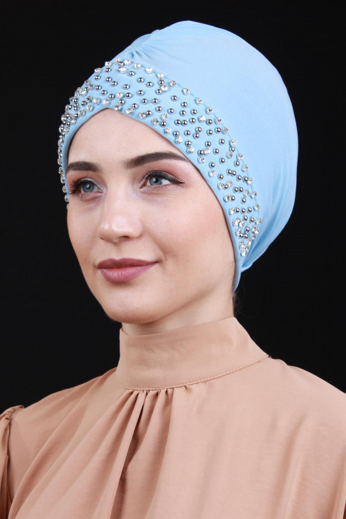 İncili Taşlı Bone Bebe Mavisi İncili Taşlı Bone Bebe Mavisi