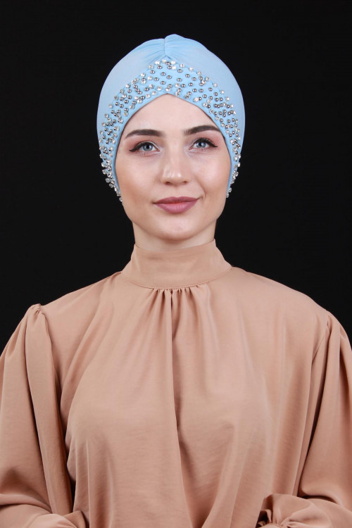 İncili Taşlı Bone Bebe Mavisi İncili Taşlı Bone Bebe Mavisi