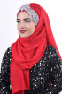 Jewel Crown Taşlı Şal Kırmızı Gümüş Jewel Crown Taşlı Şal Kırmızı Gümüş