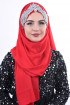 Jewel Crown Taşlı Şal Kırmızı Gümüş Jewel Crown Taşlı Şal Kırmızı Gümüş