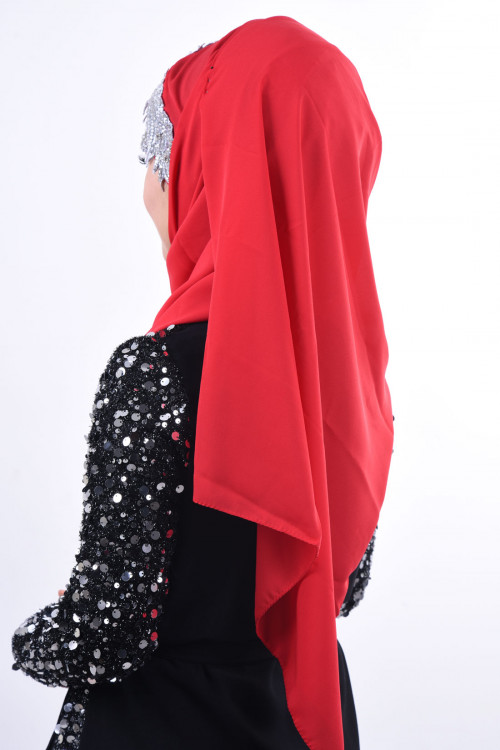Jewel Crown Taşlı Şal Kırmızı Gümüş Jewel Crown Taşlı Şal Kırmızı Gümüş