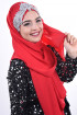 Jewel Crown Taşlı Şal Kırmızı Gümüş Jewel Crown Taşlı Şal Kırmızı Gümüş
