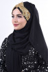 Jewel Crown Taşlı Şal Siyah Gold Jewel Crown Taşlı Şal Siyah Gold