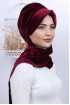 Kadife Şallı Şapka Bone Bordo Kadife Şallı Şapka Bone Bordo
