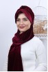 Kadife Şallı Şapka Bone Bordo Kadife Şallı Şapka Bone Bordo