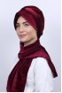 Kadife Şallı Şapka Bone Bordo Kadife Şallı Şapka Bone Bordo