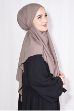 Medine İpeği Orta Boy Sufle Khimar Şal Açık Vizon