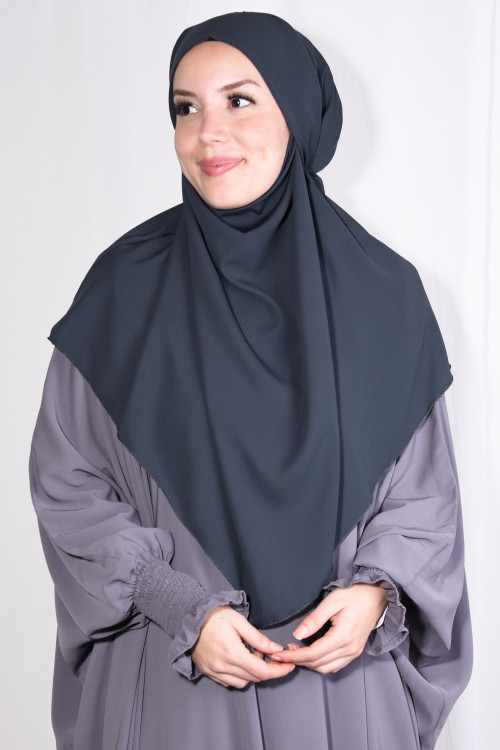 Orta Boy Sufle Khimar Medine İpeği Antrasit Orta Boy Sufle Khimar Medine İpeği Antrasit