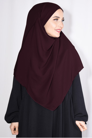 Orta Boy Sufle Khimar Medine İpeği Bordo