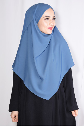 Orta Boy Sufle Khimar Medine İpeği İndigo