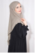 Orta Boy Sufle Khimar Medine İpeği Taş Rengi