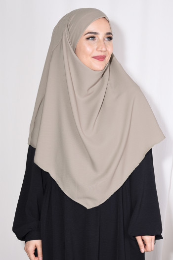 Orta Boy Sufle Khimar Medine İpeği Taş Rengi