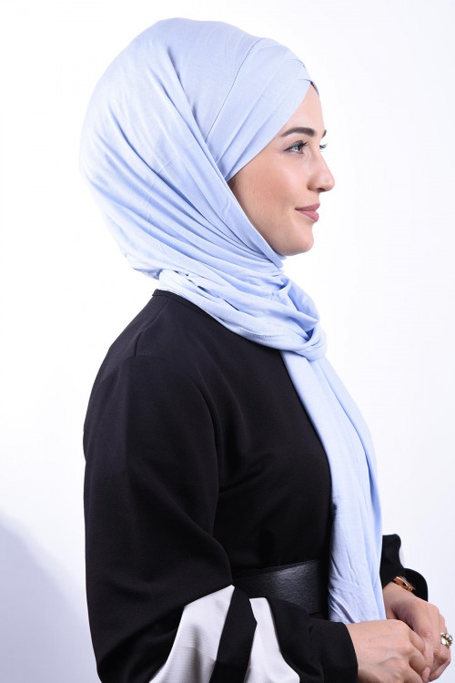 Penye 3 Bantlı Şal Bebe Mavisi 