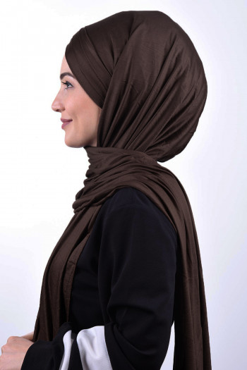 Penye 3 bantlı Şal Kahverengi 