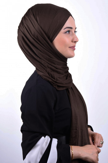 Penye 3 bantlı Şal Kahverengi 