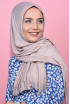 Pliseli Hijab Şal Açık Vizon
