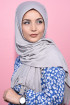 Pliseli Hijab Şal Gümüş Gri Pliseli Hijab Şal Gümüş Gri
