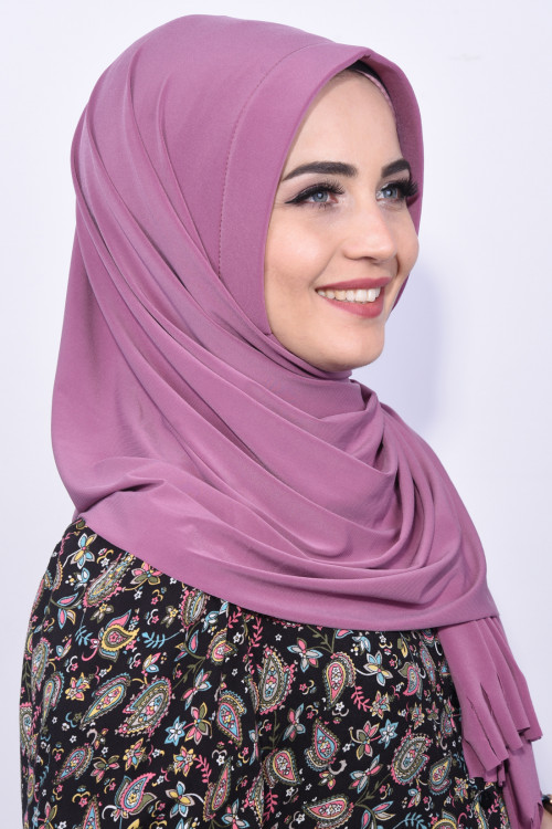 Pratik Hijab Şal Koyu Gül Kurusu 