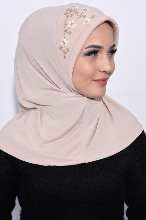 Pratik Pullu Hijab Bej