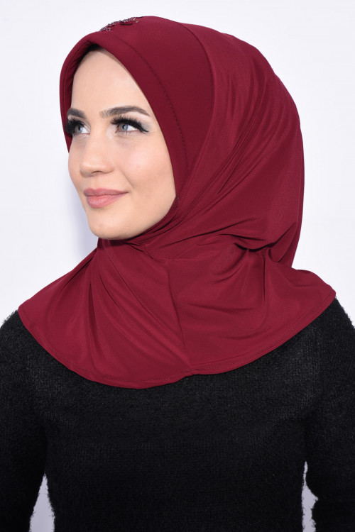 Pratik Pullu Hijab Kırmızı Pratik Pullu Hijab Kırmızı