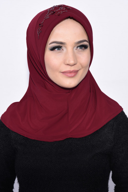 Pratik Pullu Hijab Kırmızı Pratik Pullu Hijab Kırmızı