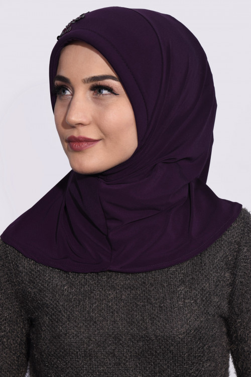 Pratik Pullu Hijab Mor