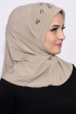 Pratik Pullu Hijab Taş Rengi