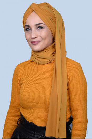 Şallı Düğüm Bone Hardal Sarısı