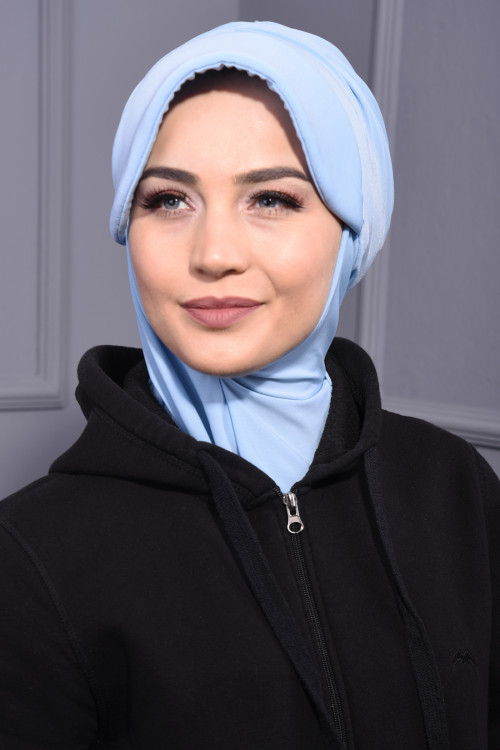 Spor Şapka Scarf Bebe Mavisi