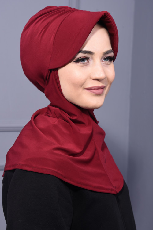 Spor Şapka Scarf Bordo