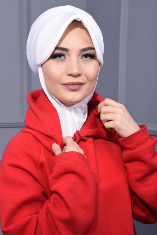 Spor Şapka Scarf Ekru