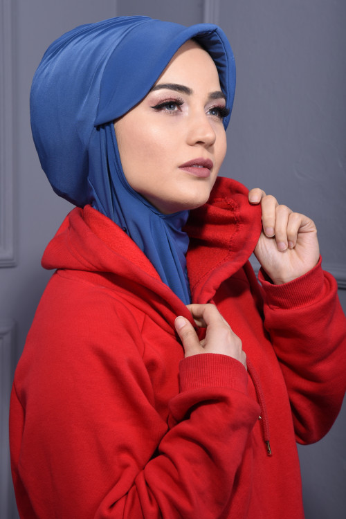 Spor Şapka Scarf İndigo