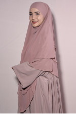 Üç Katlı Şifon Peçeli Hazır Sufle Açık Vizon