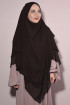 Sufle Khimar Hazır Peçeli Şifon Kahverengi Sufle Khimar Hazır Peçeli Şifon Kahverengi
