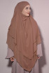 Peçeli Şifon Sufle Khimar Hazır Şal Taba Peçeli Şifon Sufle Khimar Hazır Şal Taba