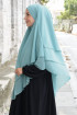 Peçeli Hazır Şifon Sufle Khimar Mint Yeşili Peçeli Hazır Şifon Sufle Khimar Mint Yeşili