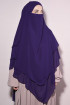 Peçeli Hazır Üç Katlı Şifon Sufle Khimar Mor