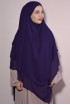 Peçeli Hazır Üç Katlı Şifon Sufle Khimar Mor