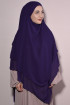 Peçeli Hazır Üç Katlı Şifon Sufle Khimar Mor