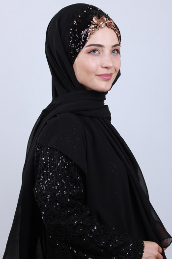 Tasarım Prenses Şal Siyah 