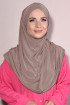 3 Bantlı Hazır Tesettür Sandy Hijab Açık Vizon
