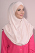 Boneli Hazır 3 Bantlı Pileli Hijab Bej