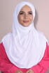 3 Bantlı Hazır Tesettür Sandy Hijab Beyaz