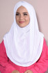 3 Bantlı Hazır Tesettür Sandy Hijab Beyaz